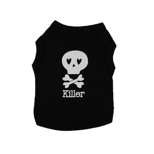 Black Cool "Killer" Print Pet Vest