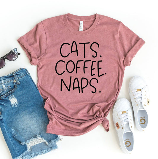 Cats Coffee Naps - Cat T-shirt