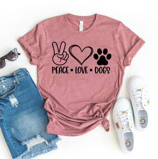 Peace Love Dogs T-shirt - Dog T-Shirt